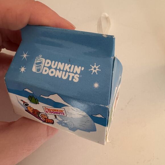 Dunkin Donuts Vintage Ornaments Set Of 2 Coffee Cup Munchkins Y2k Collectible - Picture 3 of 9